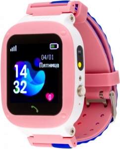 Смарт годинник для дітей AmiGo GO004 Splashproof Camera+LED Pink
