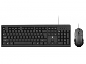 Клавіатура провідна 2E MK401 USB Black +мишка