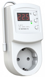 Терморегулятор Terneo RZ, для розеток, ел. керування, IP20, білий